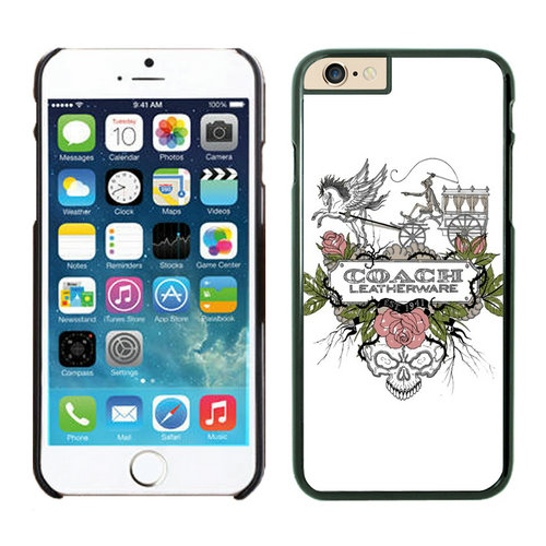 Coach Carriage Logo White iPhone 6 Cases EZX | Women - Click Image to Close